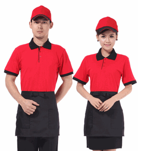 Camiseta Personalizada de Alta Calidad en Algodón y Poliéster para Uniforme de Restaurante de Comida Rápida, Unisex, Cuello Redondo - Product Image 1