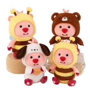 AIFEI Brinquedo bonito de pelúcia para bebês e meninas, livro vermelho, boneco de pelúcia com alfinetes de urso e castor