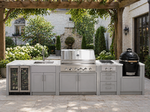 Cuisine barbecue extérieure  et station de grill pour villas Four électrique encastré sur mesure et gril en acier inoxydable - Product Image 1