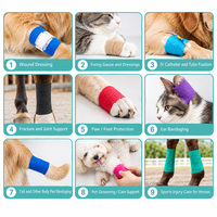 Pansement auto-adhésif vétérinaire Vericare, bandage élastique non tissé pour le traitement des plaies et le soutien des articulations des animaux de compagnie