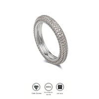 Vollbesetzter Eternity-Ring 18K Vergoldet 5A CZ 241 Stück Mikro-Einlage Stapelbarer Ehering Geschenk für Frauen Brautschmuck