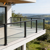 Système de balustrade en verre trempé pour balcon, garde-corps en alliage d'aluminium, vente chaude