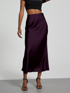 <span class=keywords><strong>Jupe</strong></span> <span class=keywords><strong>longue</strong></span> élégante en <span class=keywords><strong>satin</strong></span> soyeux pour femme, taille haute, ourlet fluide, idéale pour les occasions formelles - Product Image 6