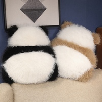 Entzückende Ultra-Weiche Flauschige Panda-Rückenkissen in Schwarz und Braun Perfekt für Gemütliche Heimdekoration und Liebevolle Geschenke für Alle Altersgruppen