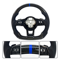 Volant sport en cuir perforé en fibre de carbone pour Volkswagen Golf 5 6 7 R MK5 MK6 MK7 Gti Polo Passat CC B8 B6