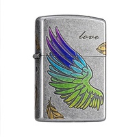 Briquet à kérosène coupe-vent ZORRO Zorro Brass de deuxième génération Z2-1116B, style vintage chinois traditionnel, ailes argentées antique