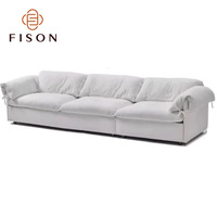 Canapé modulaire blanc emballé sous vide, forme nuage, compression, mobilier moderne pour petits espaces, canapé en tissu