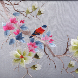 Handmade Embroidered Table <b>Screen</b> Floral Pattern Silk Craft Home Decoration Living Room Bedroom Study - Product Image 1