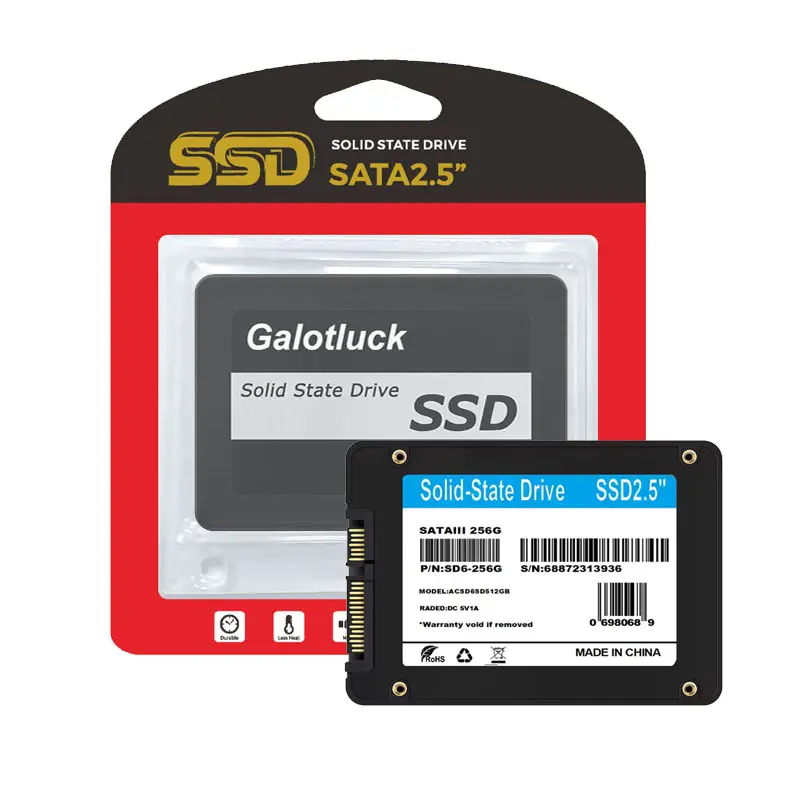 Ổ đĩa trạng thái rắn vàng trắng/đen SATA3 SSD 1TB chip được chọn với tốc độ truyền nhanh