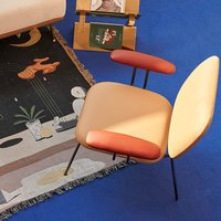 Fauteuil lounge en cuir rétro nostalgique en gros d'usine avec accoudoir ergonomique pour la maison, le bureau et l'extérieur