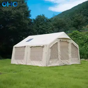 Penjualan terlaris pabrik OHO tiang udara katun Glamping rumah tiup tenda berkemah ruang Kemah