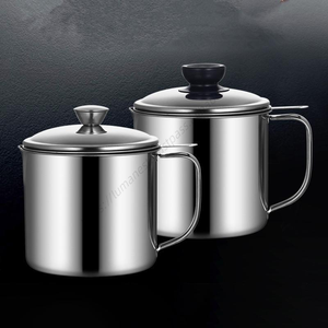 Contenedor de cocina de acero inoxidable SYH578 al por mayor, dispensador de grasa para restaurante y hogar, colador de aceite de malla metálica - Product Image 1