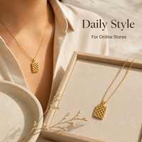Collier pendentif en métal doré personnalisé, forme géométrique diamant, bijoux pour accessoires DIY