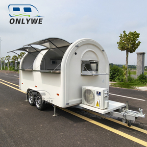 ONLYWE Remorque alimentaire mobile certifiée EU COC avec deux fenêtres de service et équipement de cuisine en acier inoxydable - Product Image 3