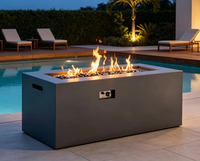 Ensemble de canapés d'extérieur avec table foyer à gaz, foyer extérieur en acier Corten, finition rouille naturelle, revêtement en poudre, certifié CE, gaz naturel