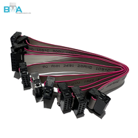 كابل شريطي مسطح IDC بـ 10 أسنان وخطوة 1.27 مم وطول 150 مم UL2651 28AWG، تجميع أسلاك مخصصة للوحات الدوائر المطبوعة والتحكم الصناعي
