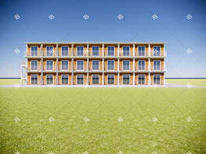 Casa contenedor de lujo de 3 pisos, prefabricada, paquete plano desplegable de China, edificio de oficinas prefabricado de huracán prefabricado llave en mano - Product Image 3