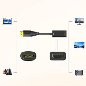 Convertisseur SAMZHE DP vers <span class=keywords><strong>HDMI</strong></span> 4K HD, <span class=keywords><strong>adaptateur</strong></span> vidéo <span class=keywords><strong>DisplayPort</strong></span> mâle vers femelle pour ordinateur de bureau, ordinateur portable vers téléviseur, moniteur, projecteur - Product Image 4