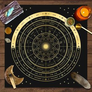 Nappe de Tarot Décorative pour Jeu de Société, Mandala de Puissance, Phases de Lune, Fleurs, Papillons, Nappe d'Autel - Product Image 3