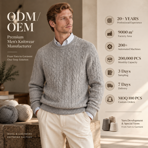 Maglione da <span class=keywords><strong>Uomo</strong></span> in Lana a Treccia Caldo e Confortevole con Logo Ricamato Frontale, Anti-Pilling, alla Moda, per l'Inverno - Vendita all'Ingrosso - Product Image 1