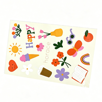 Feuille d'autocollants découpés à la forme, imperméables, design tendance, impression personnalisée avec surface mate pour le bricolage des enfants