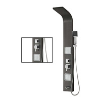 Panneau de douche mural pour salle de bain Titane Or Brossé Artisanat Thermostatique Jet Back Panel Hotel Deluxe Noir Colonne de douche