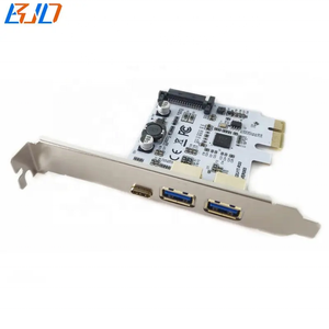New Pci-E 1X PCI Express X1 Để 2 * USB 3.0 + 1 Type-C Kết Nối Mở Rộng Riser Thẻ 5Gbps Với SATA 15pin Điện Trong Kho - Product Image 2