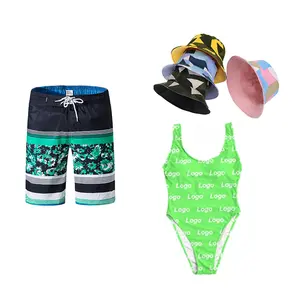 2021 الجملة الصيف الاطفال ملابس السباحة ، نماذج القماش القطني المايوه سراويل للسباحة لصبي/