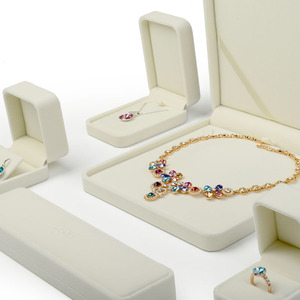 FANXI Wholesale Jewelry Package Box Luxury Beije Velvet Jewelry Box <b>Gift</b> Portable <b>Earring</b> Jewelry Ring Packaging <b>Boxes</b> - Product Image 2