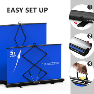 RAUBAY 78.7 x 82.7in Large Collapsible Blue <b>Backdrop</b> Screen Portable Retractable Panel Photo Nude Background with <b>Stand</b> - Product Image 4