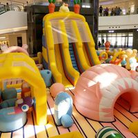 Château gonflable commercial en PVC jaune pour enfants - Grande vente