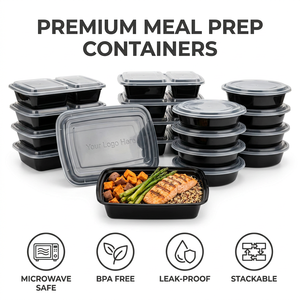 Wholesale Clear Rectangular Disposable Plastic Food Storage Container <strong>Meal</strong> <strong>Prep</strong> Containers with Lids Leakproof to Go Lunch <strong>Boxes</strong> - Product Image 1