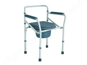 SILLA PLEGABLE Asiento de inodoro de acero Silla con inodoro de hospital impreso con cubo Asiento básico Silla con inodoro de acero plegable - Product Image 3