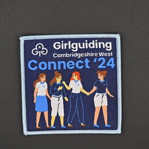 Low MOQ Eco-Friendly Woven Embroidery <strong>Patches</strong> Custom Color Size for Hats Football Applique Heart Polyester Fabric <strong>Sew</strong>-<strong>On</strong> <strong>Backing</strong> - Product Image 3