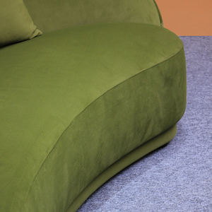 ग्रीन मून आकार घुमावदार सोफे आधा गोल फर्नीचर सोफे ने आधुनिक लक्जरी कपड़े लिविंग रूम घर सोफा सेट किया - Product Image 3