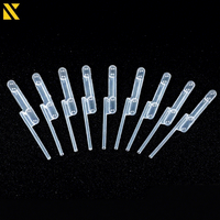 Paille en plastique jetable avec double poche à air, compte-gouttes gradué transparent pour expériences de laboratoire