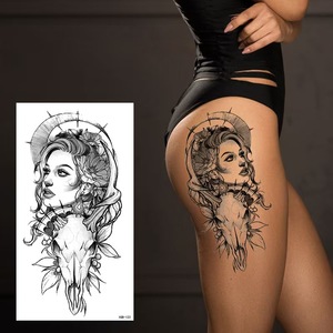 Pegatina de tatuaje corporal sexy negra para damas tatuaje temporal arte corporal impermeable - Product Image 3