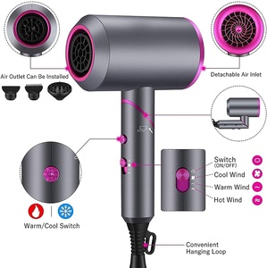 2000W professionale ad asciugatura rapida portatile 3 impostazioni di calore caldo forte vento viaggio ionico salone asciugacapelli - Product Image 5