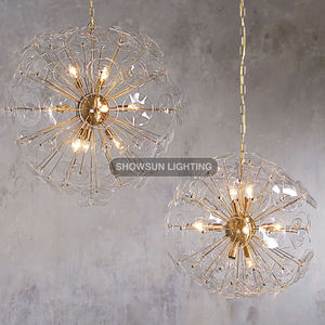 E12 Base sfera rotonda lampadario elegante lampada a sospensione per soggiorno camera da letto sala da pranzo - Product Image 1