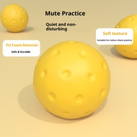 Balle de pickleball silencieuse en mousse PU, faible bruit, durable, pour entraînement en intérieur et réduction du bruit, accessoire professionnel