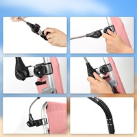 Parasol manuel d'extérieur coupe-vent et imperméable avec pince réglable à 360°, protection solaire UPF50+, pour chaises de plage, patio et camping