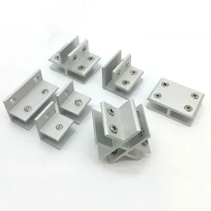 Abrazaderas de vidrio de aluminio Estantes de 90 grados Clips de soporte Hardware de bricolaje para tablero de vidrio acrílico de 2 a 20mm de espesor