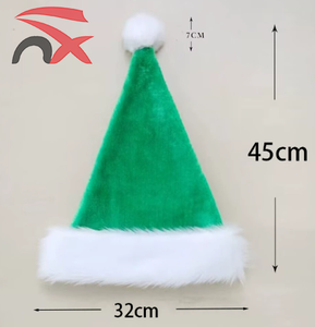 Vente en gros LOGO personnalisé Chapeaux de Noël en peluche avec casquette verte du père Noël pour adultes et enfants pour les fêtes et les vacances - Product Image 4