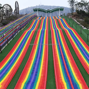 Toboggan arc-en-ciel en plastique coloré de terrain de jeu de parc d'aventure en plein air pour enfants et adultes à vendre pour les fermes scéniques - Product Image 6