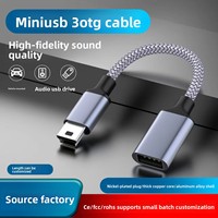 Câble de données USB OTG miniature en cuivre avec connecteur femelle de type A pour autoradio, lecteur MP3, clé USB
