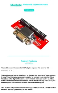 Module adaptateur VGA666 Gert-VGA, carte de conversion GPIO vers VGA pour Raspberry Pi 3B+/2B/B+/A+ <span class=keywords><strong>DPI</strong></span> Dtoverlays Passive - Product Image 2