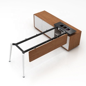 Escritorio ejecutivo de madera para oficina, escritorio de lujo con forma de L, Moderno - Product Image 5