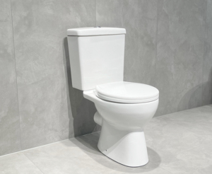 WC à deux pièces compact, standard européen, sanitaire, cuvette à double chasse, montage au sol, siphon en P de 180 mm - Product Image 1