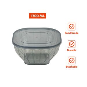 Contenedor Cuadrado de Almacenamiento de Alimentos de PP/PET con Tapa Abatible, Apto para Lavavajillas, Ecológico, Apilable, Conserva la Frescura - Product Image 2