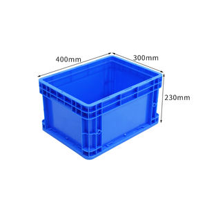 400*300*230 ağır mavi istiflenebilir geri dönüşümlü plastik katı kutu hareketli kasalar depolama taşıma Eurobox lojistik kutuları - Product Image 1